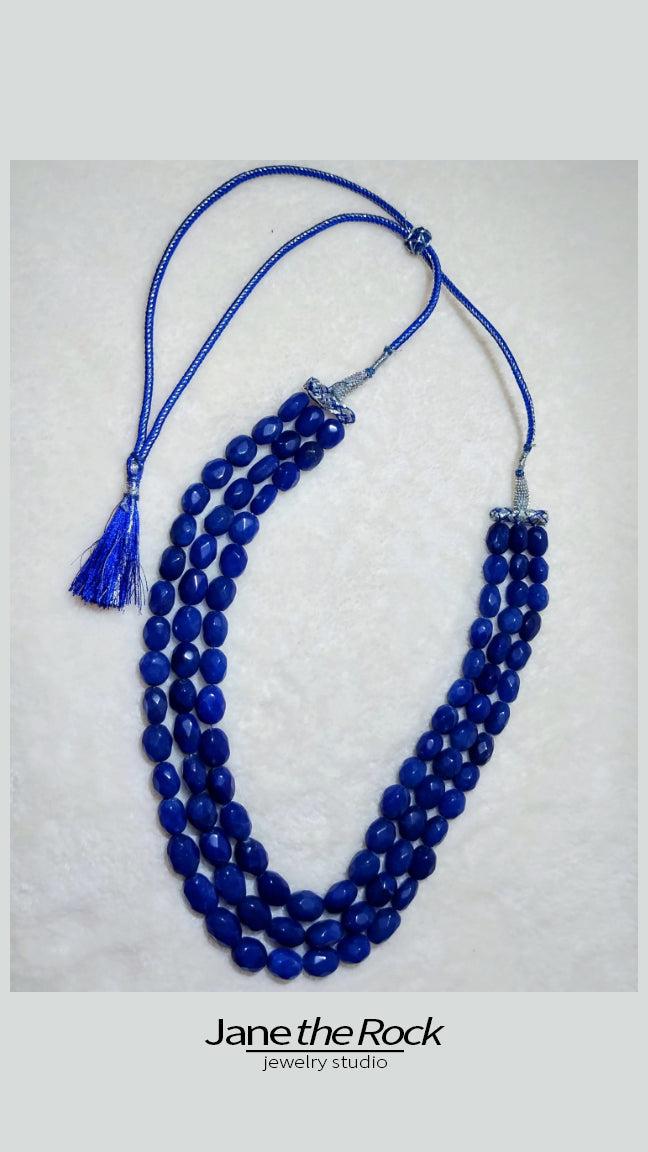 Ocean Blue Real Sapphire Necklace